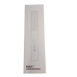 Hair Straightener Brush Electric Heated Smoothing Comb Ceramic Multi Heat White